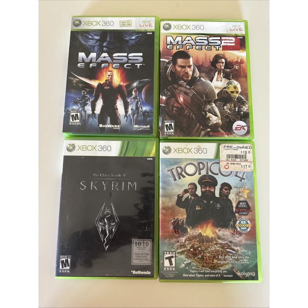 Mass Effect, Mass Effect 2, Tropico, Skyrm, Xbox 360 Games With Manuals